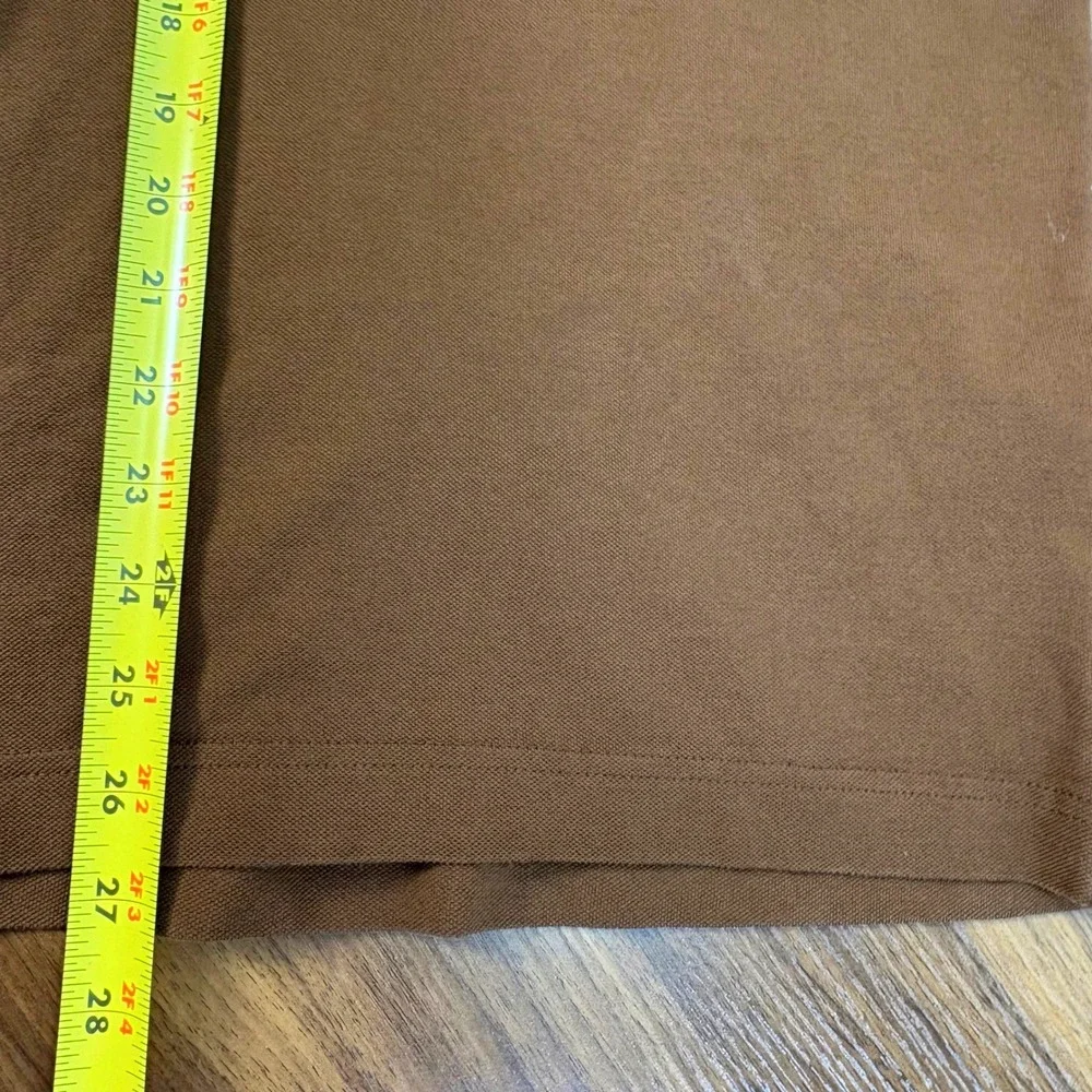 Banana Republic‎ Mens Lux Pique Polo Shirt XL Hickory Brown Short Sleeve Golf